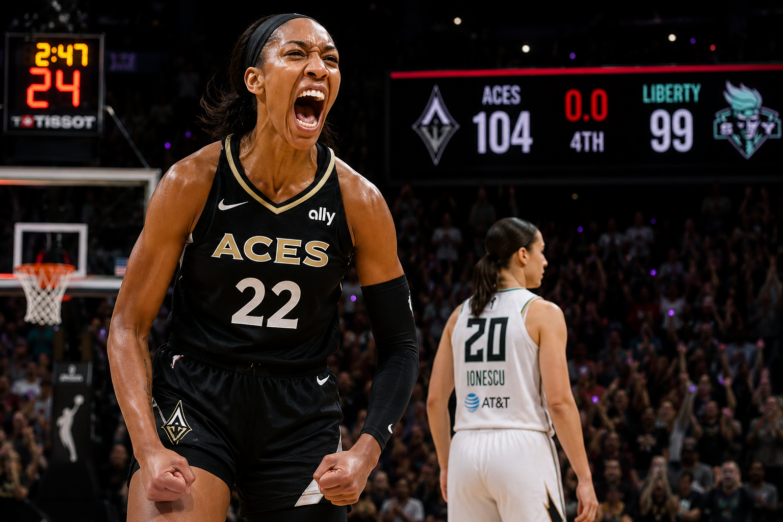 A'ja Wilson Leads Aces Past Liberty 104-99 in WNBA Showdown
