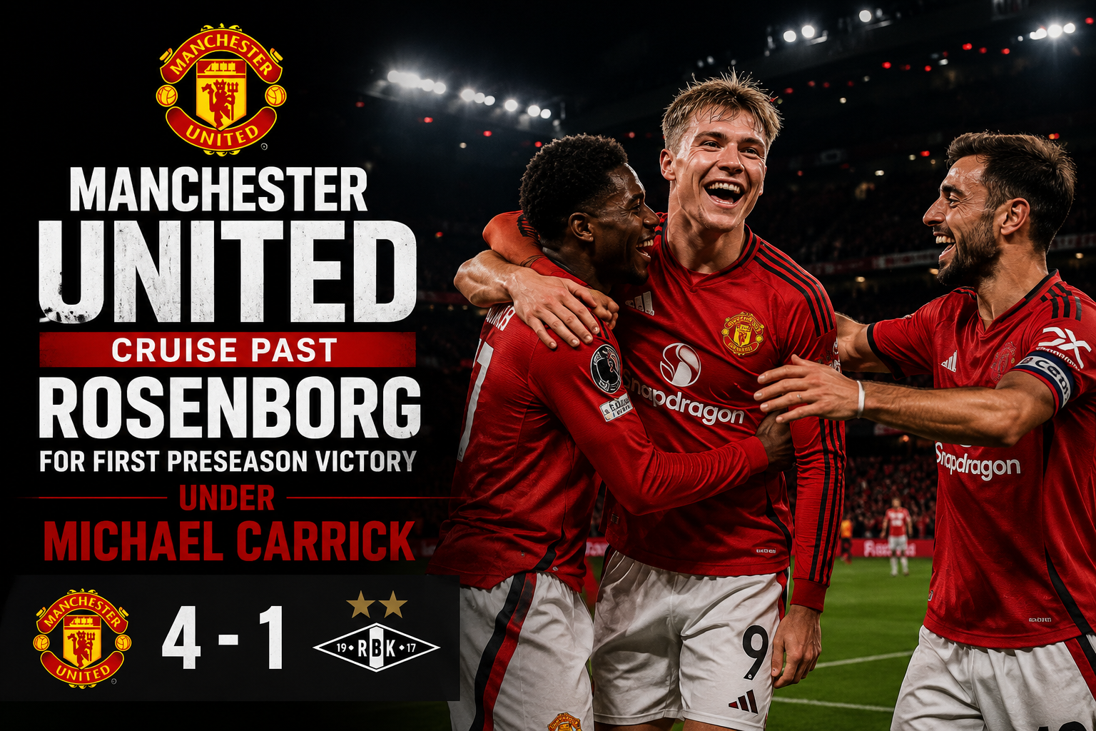 Manchester United Cruise Past Rosenborg 5-0 for First Preseason Victory