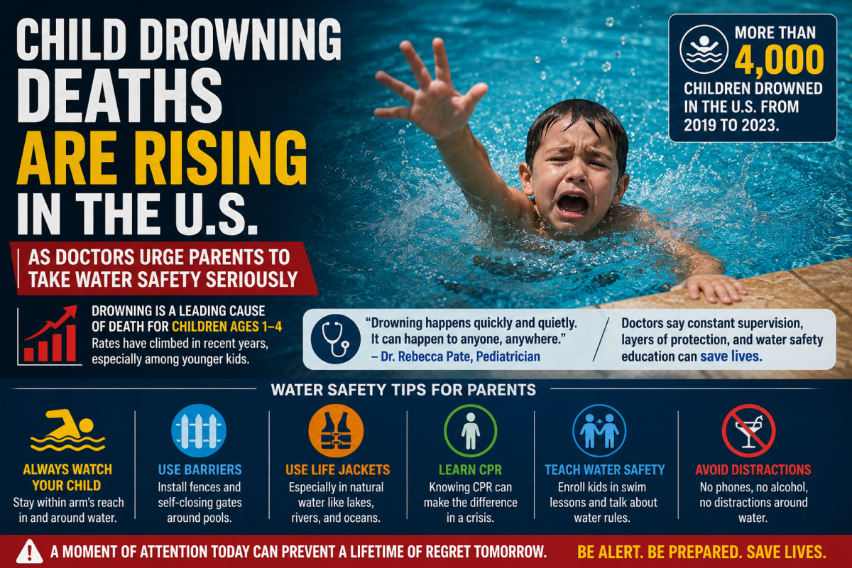 Child Drowning Deaths Are Rising in the U.S. as Doctors Urge Parents to Take Water Safety Seriously