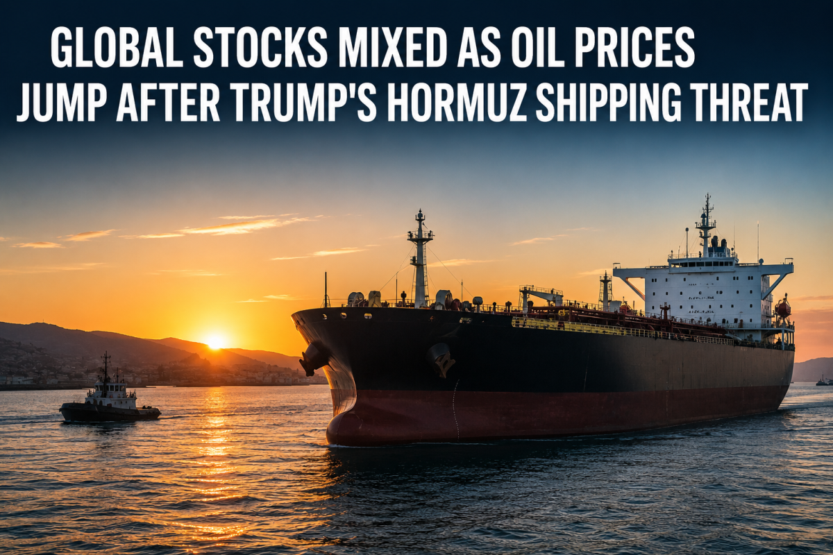 Global Stocks Mixed as Oil Prices Jump After Trump's Hormuz Shipping Threat