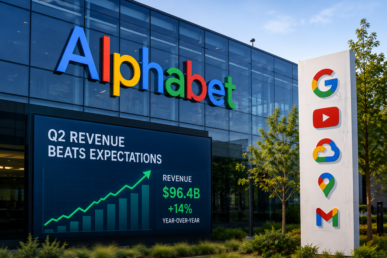 Alphabet Beats Q2 Revenue Estimates Despite Higher AI Spending Outlook